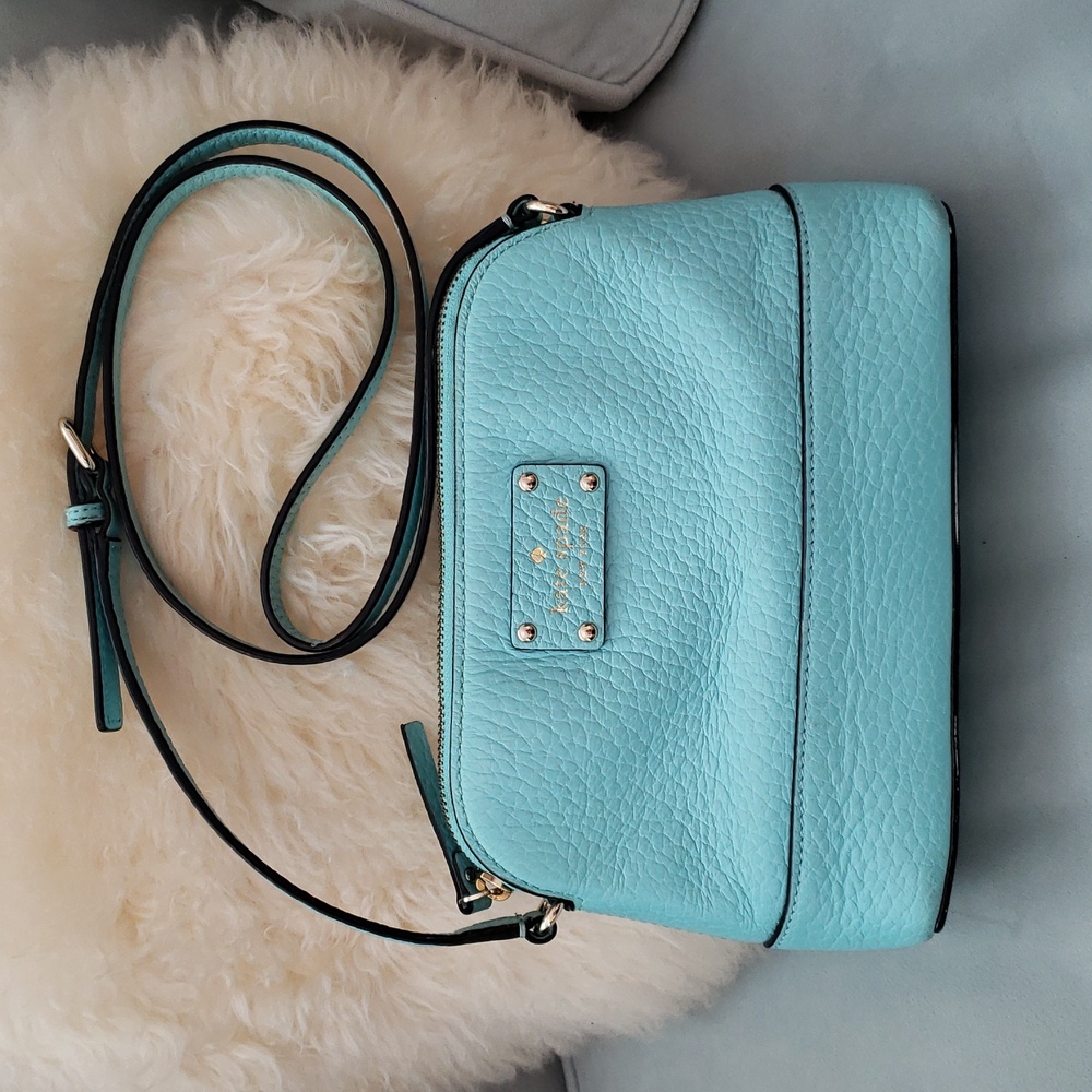 Kate Spade Blue Wellesley Hanna Leather Crossbody Purse Bag